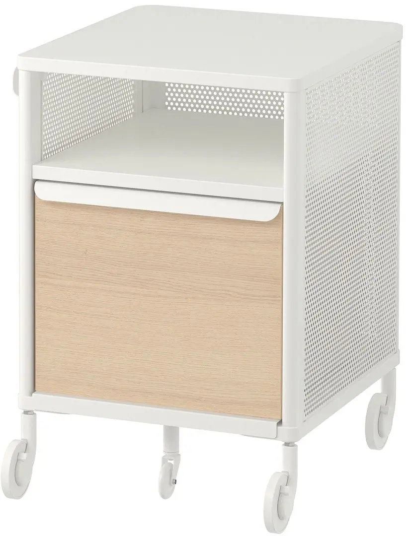 Tumba Ikea Bekant cu incuietoare/plasa de sarma/4 roti 41x61 (Alb)