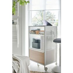 Tumba Ikea Bekant cu incuietoare/plasa de sarma/4 roti 61x101 (Alb) Thumb