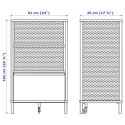 Tumba Ikea Bekant cu incuietoare/plasa de sarma/4 roti 61x101 (Alb) Thumb