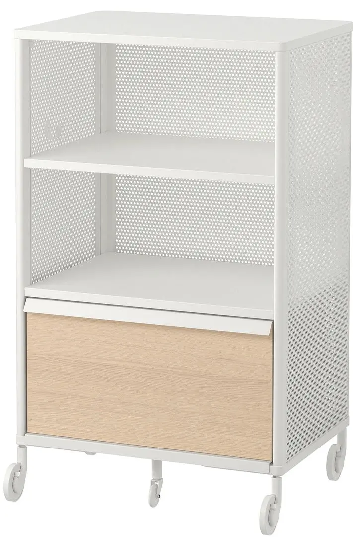 Tumba Ikea Bekant cu incuietoare/plasa de sarma/4 roti 61x101 (Alb)