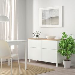 Тумба Ikea Besta дверцы/ящики/плавно-закрывающиеся направляющие 120x42x76 (Белый/Лаппвикен/Стуббарп Белый) Thumb