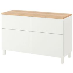 Тумба Ikea Besta дверцы/ящики/плавно-закрывающиеся направляющие 120x42x76 (Белый/Лаппвикен/Стуббарп Белый)