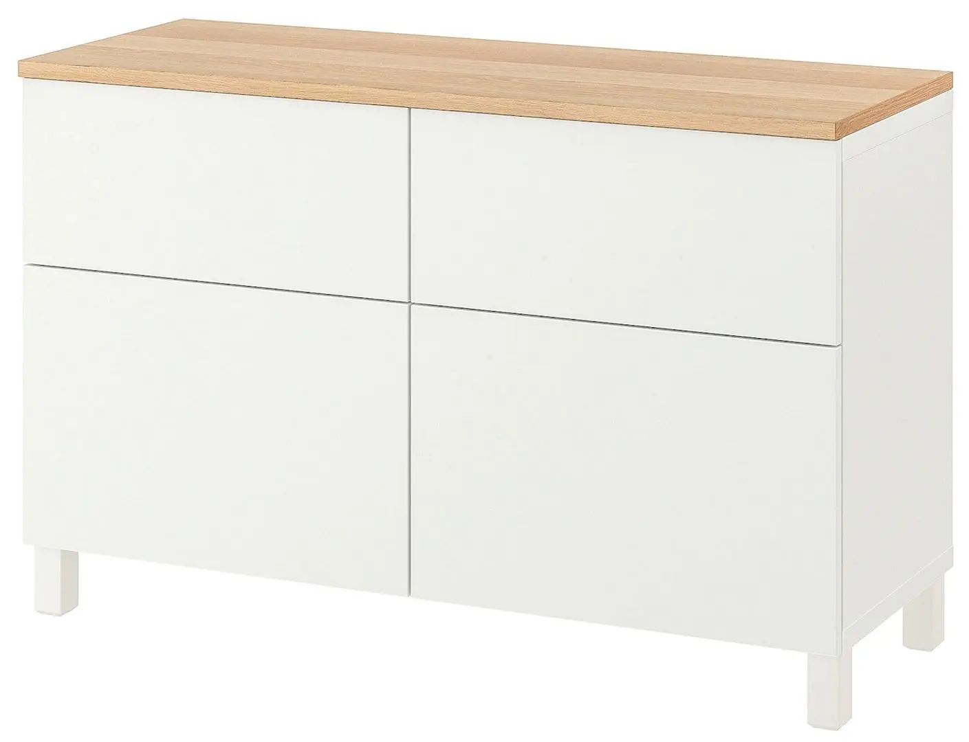 Тумба Ikea Besta дверцы/ящики/плавно-закрывающиеся направляющие 120x42x76 (Белый/Лаппвикен/Стуббарп Белый)