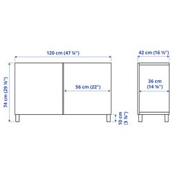 Tumba Ikea Besta cu usi 120x42x74 (Alb Kallviken/Gri Aspect Beton) Thumb