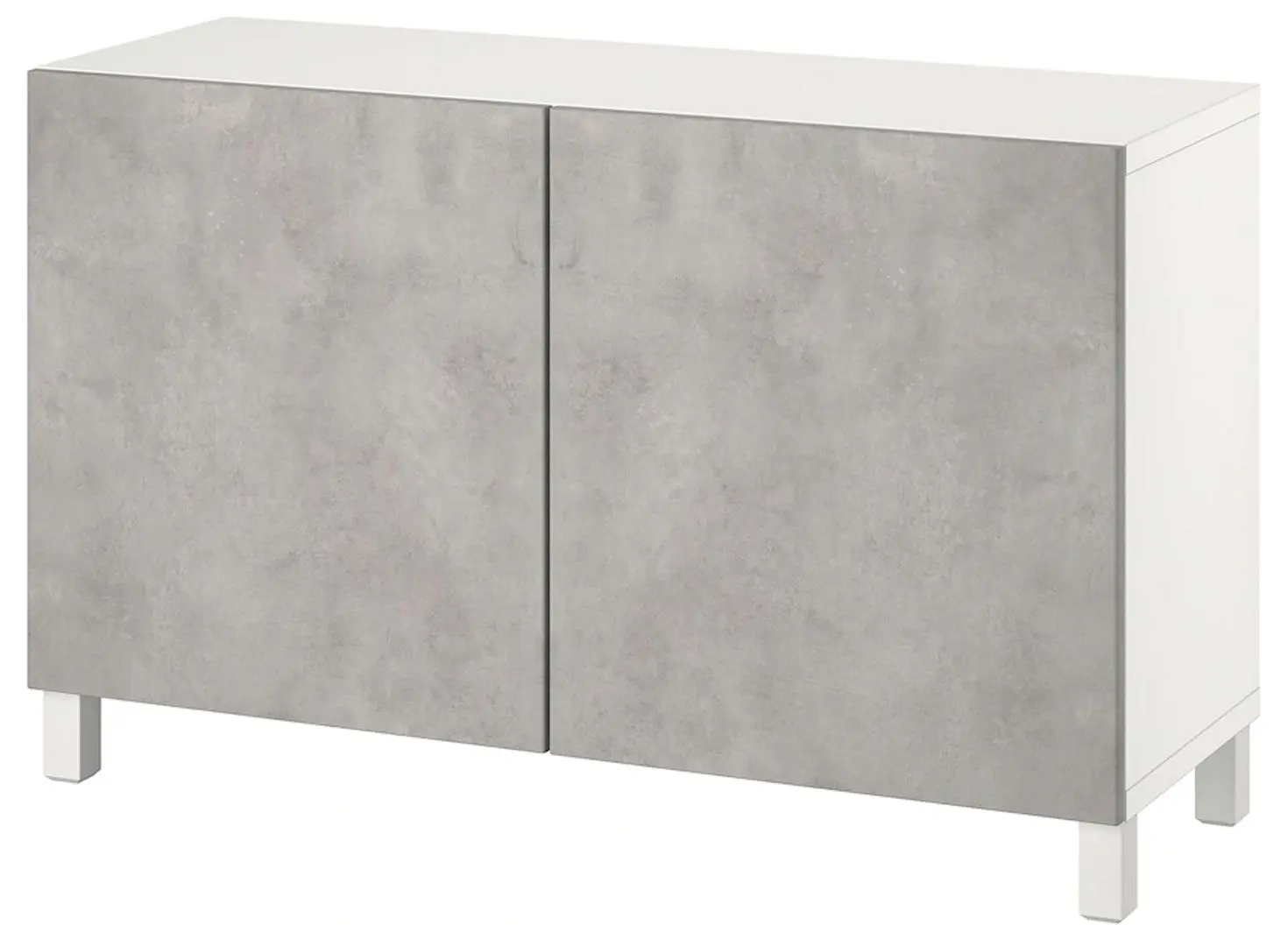 Tumba Ikea Besta cu usi 120x42x74 (Alb Kallviken/Gri Aspect Beton)