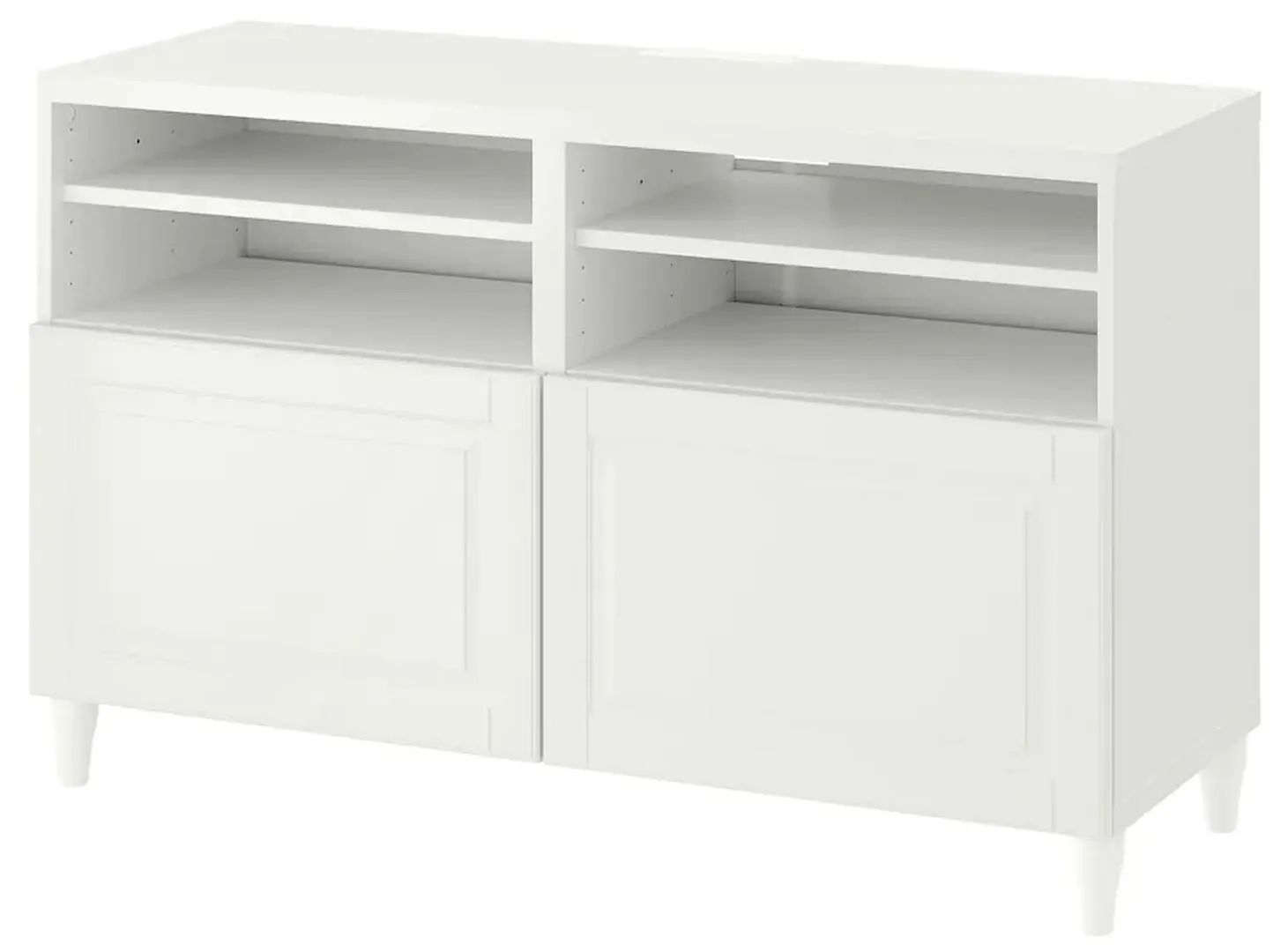 Тумба РТВ Ikea Besta с дверцами 120x42x74 (Белый/Смевикен/Каббарп Белый)