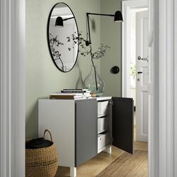 Tumba Ikea Besta cu usi 120x42x74 (Alb/Vasterviken/Stubbarp Gri Inchis) Thumb