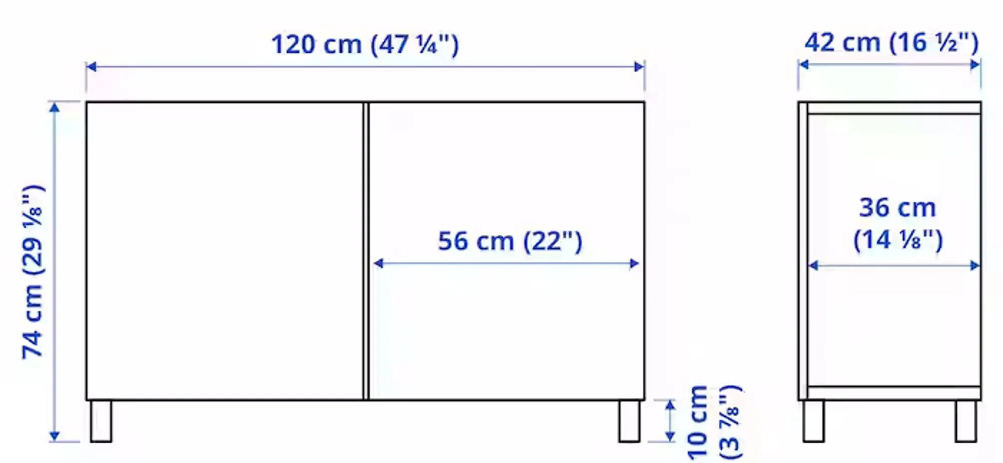 Tumba Ikea Besta cu usi 120x42x74 (Aspect Stejar Antichizat/Lappviken/Stubbarp/Aspect Stejar Antichizat) - 2