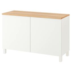 Tumba Ikea Besta cu usi 120x42x76 (Alb/Lappviken/Stubbarp Alb)