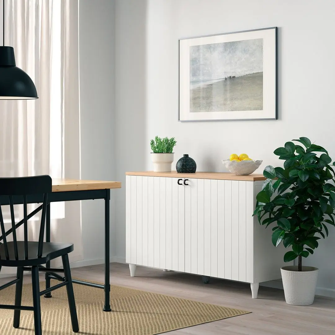 Tumba Ikea Besta cu usi 120x42x76 (Alb/Sutterviken/Kabbarp Alb)