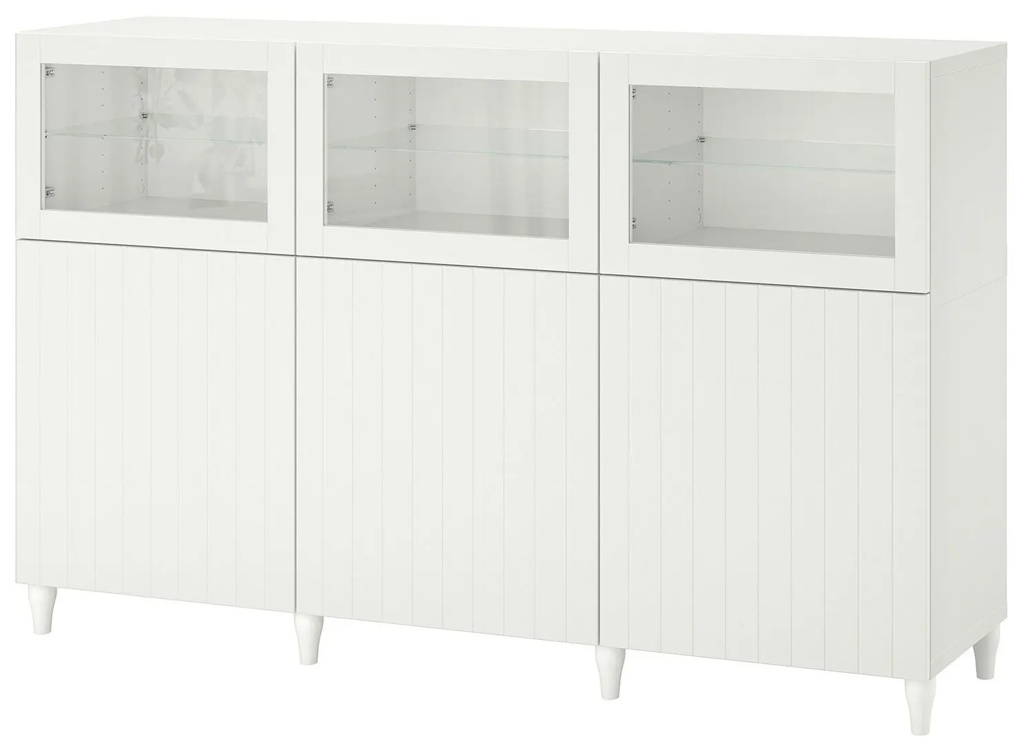 Bufet Ikea Besta cu usi 180x42x112 (Alb/Sutterviken/Kabbarp Sticla Alb)
