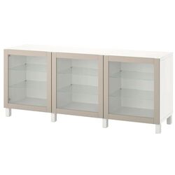 Буфет Ikea Besta/Sindvik/Stubbarp 180x42x74 (Белый/Светло-серо-бежевый)