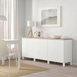 Tumba Ikea Besta cu usi 180x42x76 (Alb/Lappviken/Stubbarp Alb) Thumb