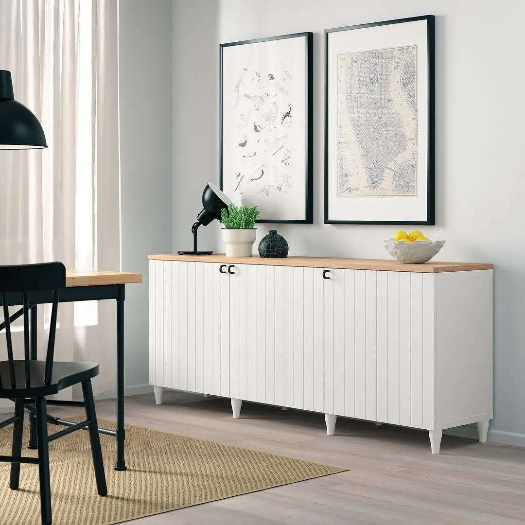 Tumba Ikea Besta cu usi 180x42x76 (Alb/Sutterviken/Kabbarp Alb)