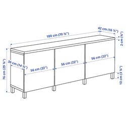 Bufet Ikea Besta/Ostvik/Kabbarp usi/sticla 180x42x76 (Alb) Thumb