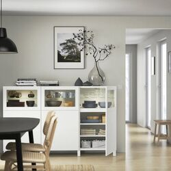 Буфет Ikea Besta/Lappviken/Sindvik прозрачное стекло 180x42x112 (Белый) Thumb