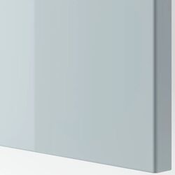 Tumba Ikea Besta cu usi/sertare 120x42x74 (Alb Selsviken/Stallarp/Lucios Gri Deschis-Bleu) Thumb