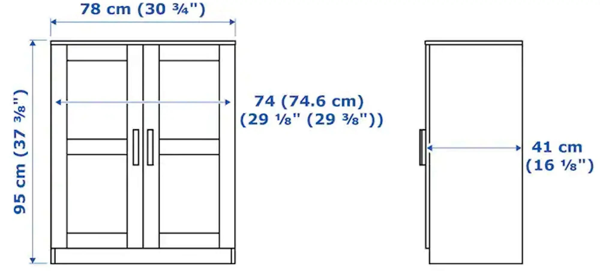 Тумба Ikea Brimnes с дверями 78x95 (Белый)