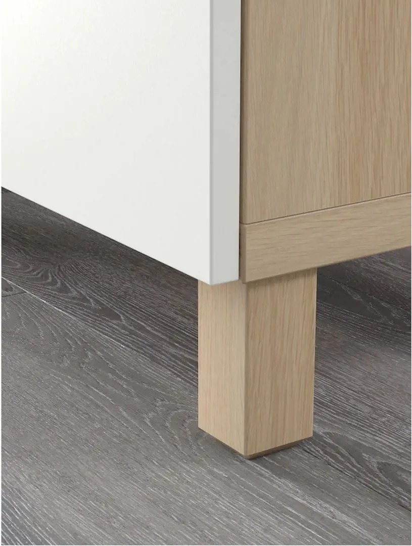 Tumba Ikea Besta cu sertare 180x40x74 (Aspect Stejar Antichizat/Lappviken Alb) - 5