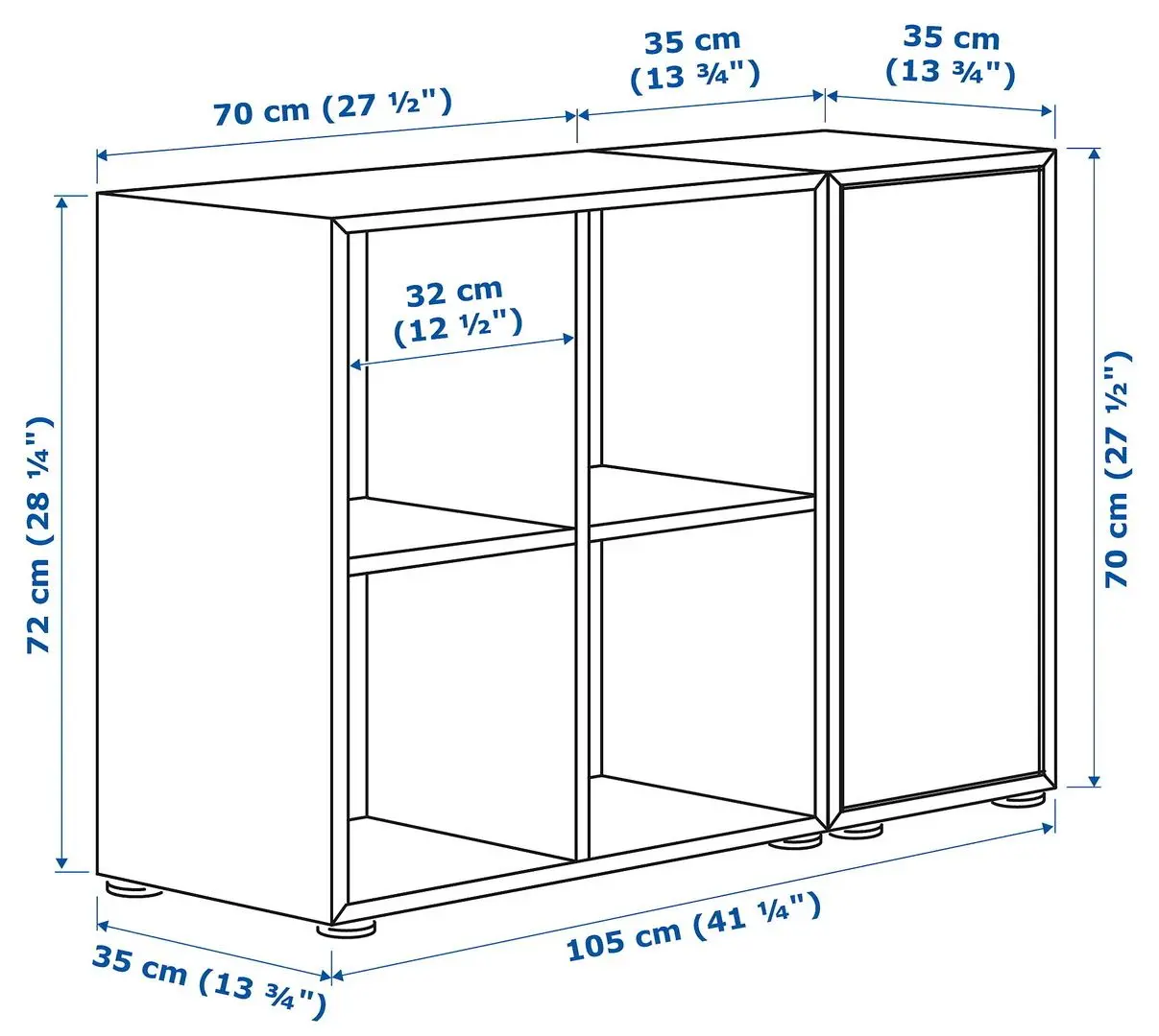 Etajera Ikea Eket 105x35x72 (Alb)