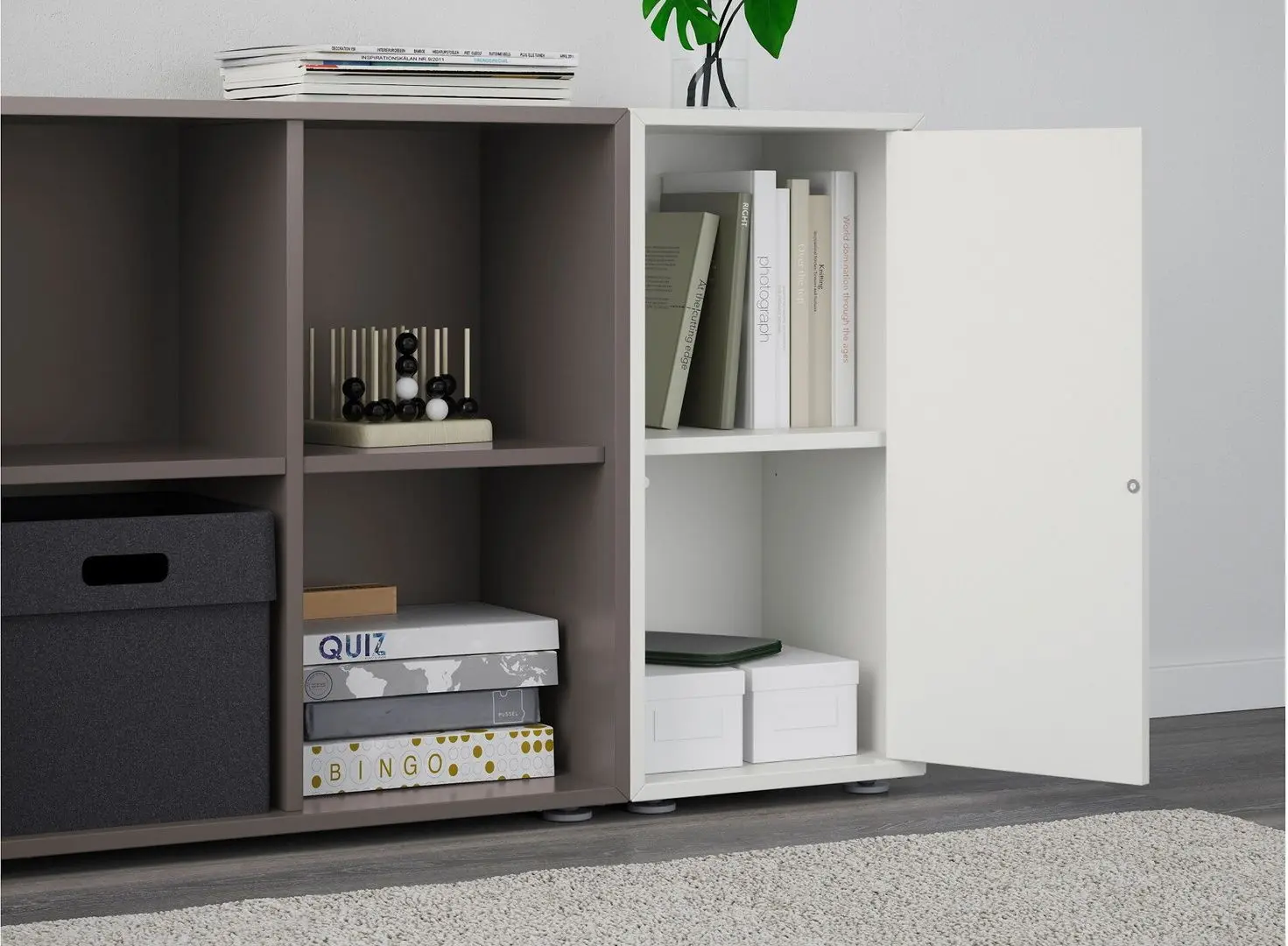 Стеллаж Ikea Eket 105x35x72 (Белый/Темно-серый) - 4