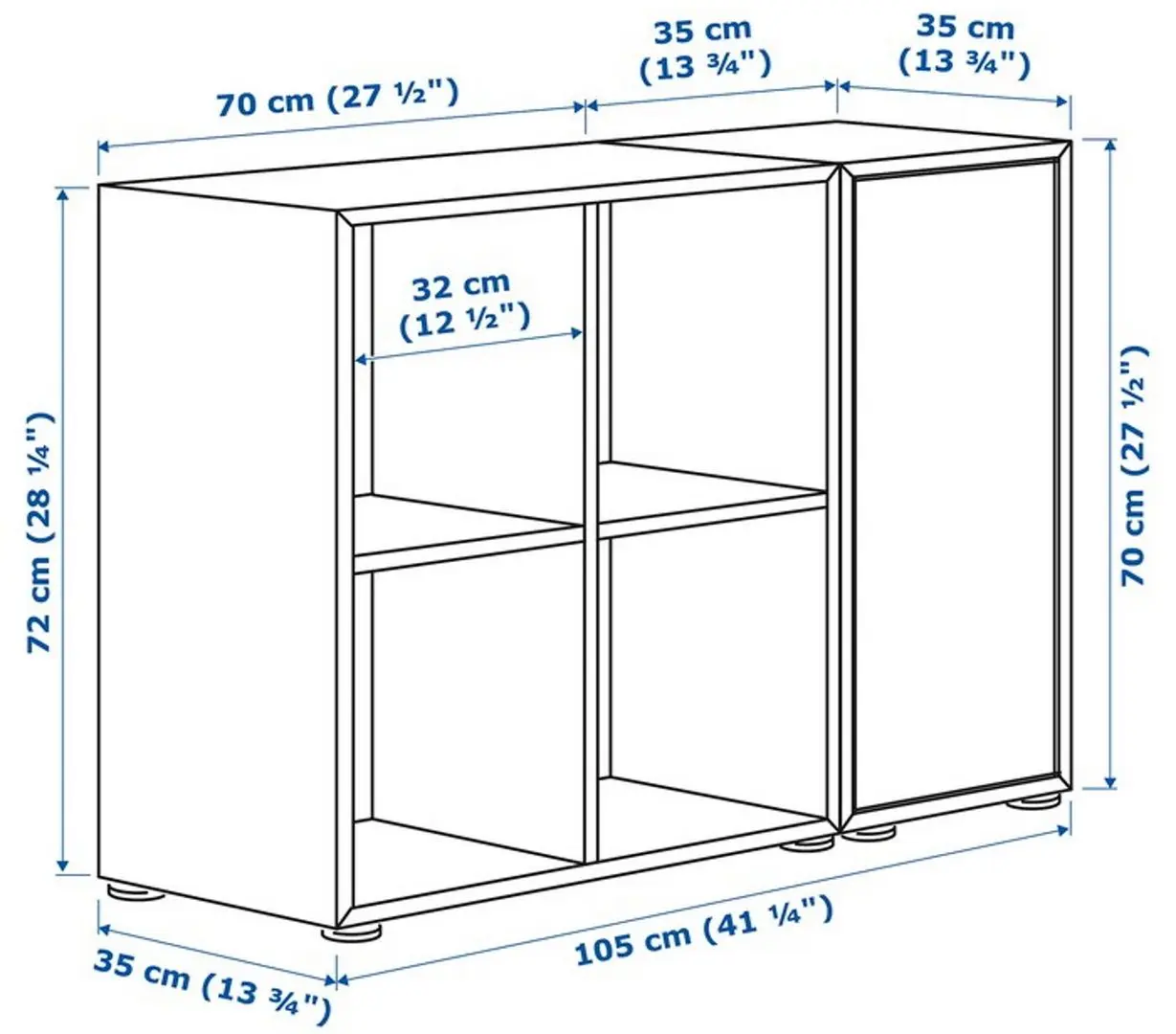 Стеллаж Ikea Eket 105x35x72 (Белый/Темно-серый) - 2