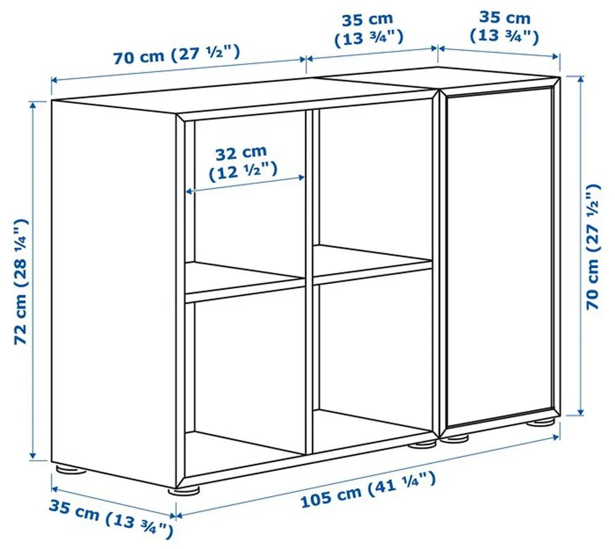 Стеллаж Ikea Eket 105x35x72 (Темно-серый)