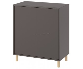 Тумба Ikea Eket 70x35x80 (Темно-серый/Дерево)