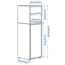 Tumba Ikea Eket cu picioare 35x35x107 (Alb/Aspect Nuc) Thumb