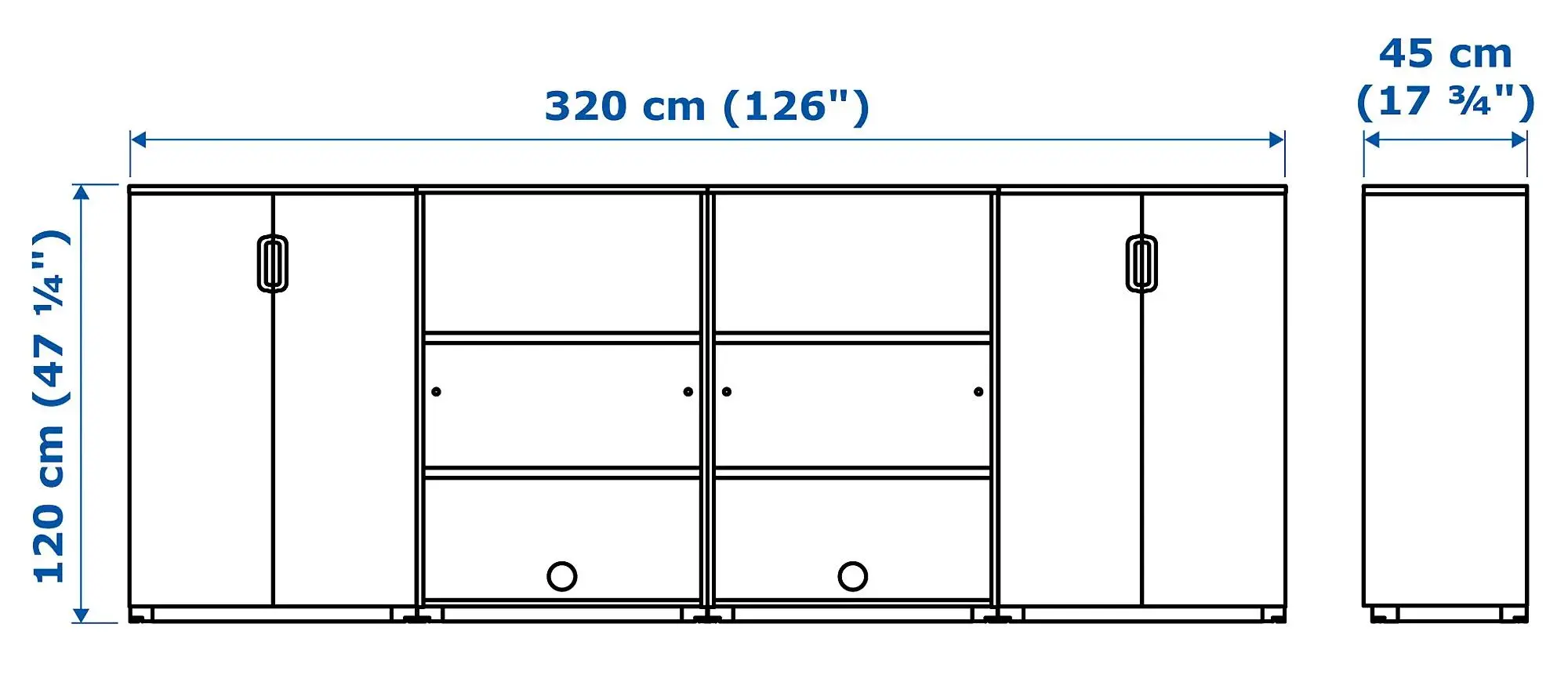 Tumba Ikea Galant 320x120 (Alb)