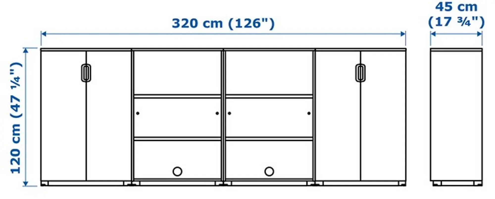 Тумба Ikea Galant 320x120 (Дубовый Шпон/Белый) - 2