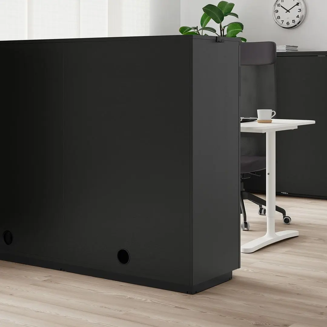 Tumba Ikea Galant usi glisante 160x120 (Furnir Frasin Vopsit Negru)