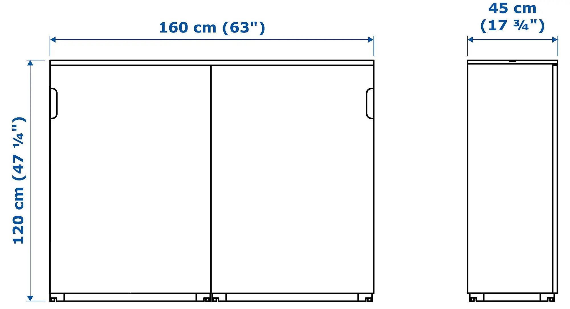 Tumba Ikea Galant usi glisante 160x120 (Furnir Frasin Vopsit Negru)
