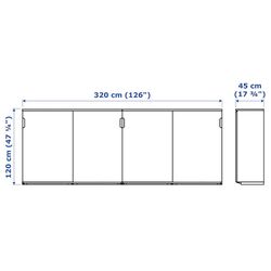 Tumba Ikea Galant usi glisante 320x120 (Furnir Frasin Vopsit Negru) Thumb