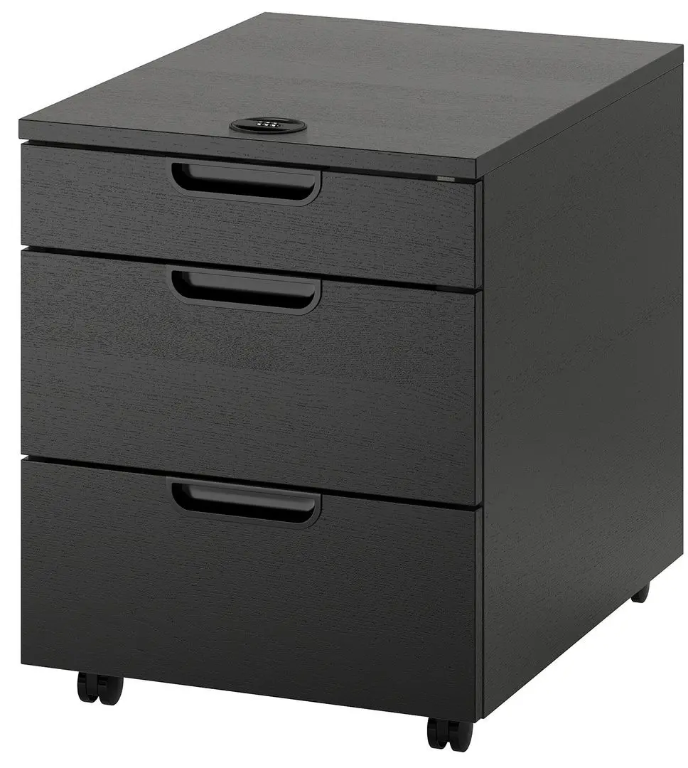 Tumba cu rotile Ikea Galant cu rotile 45x55 (Furnir frasin/Negru)