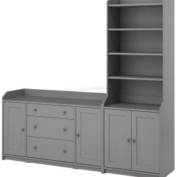 Книжный шкаф Ikea Hauga 210x46x199 (Серый)