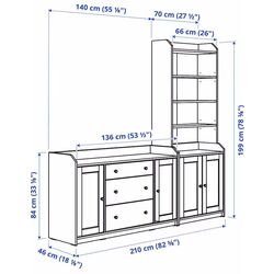 Книжный шкаф Ikea Hauga 210x46x199 (Серый) Thumb
