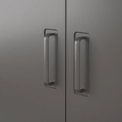 Tumba Ikea Idasen cu usi/sertare (Gri Inchis) Thumb