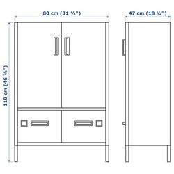 Tumba Ikea Idasen cu usi/sertare (Gri Inchis) Thumb