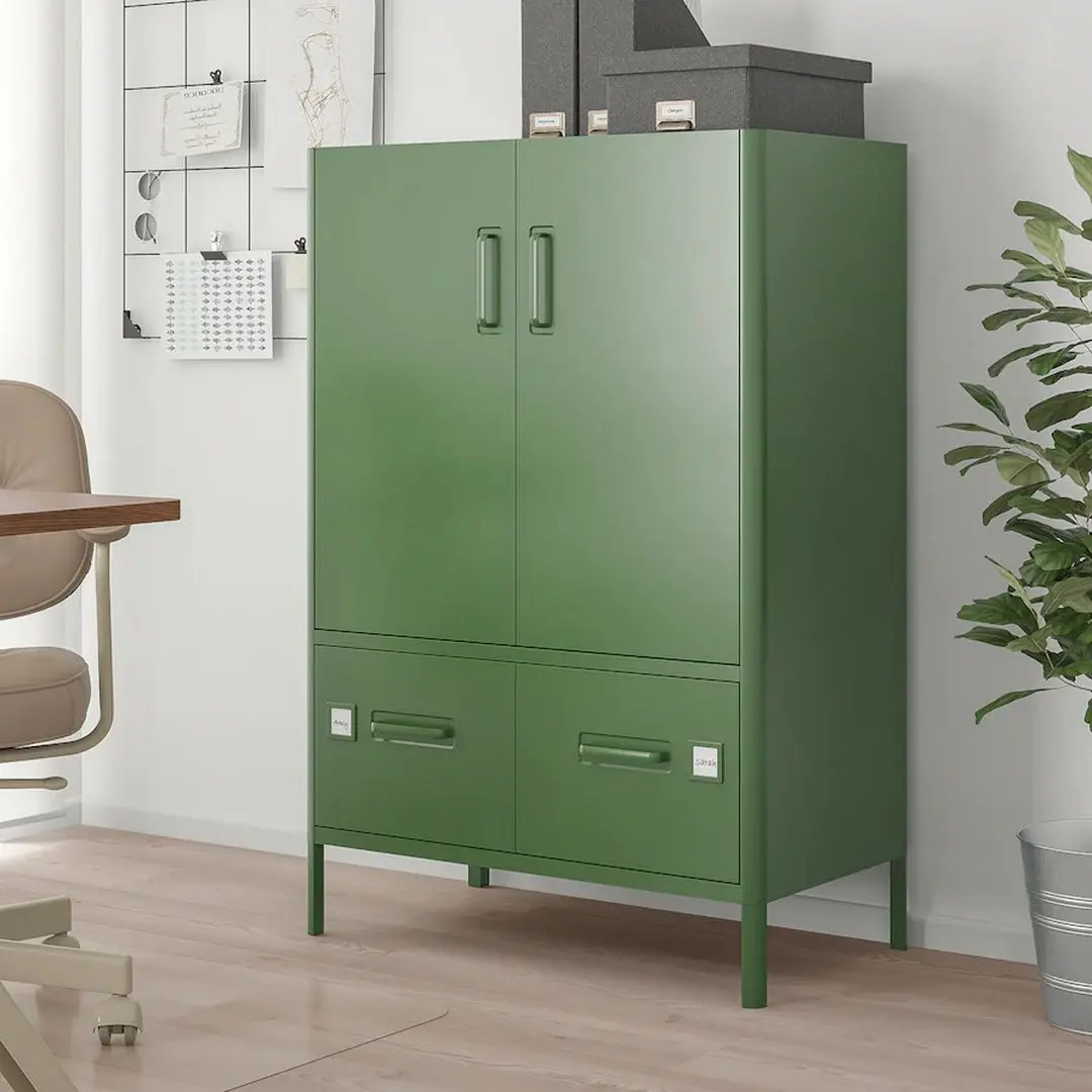 Tumba Ikea Idasen cu usi/sertare (Verde)