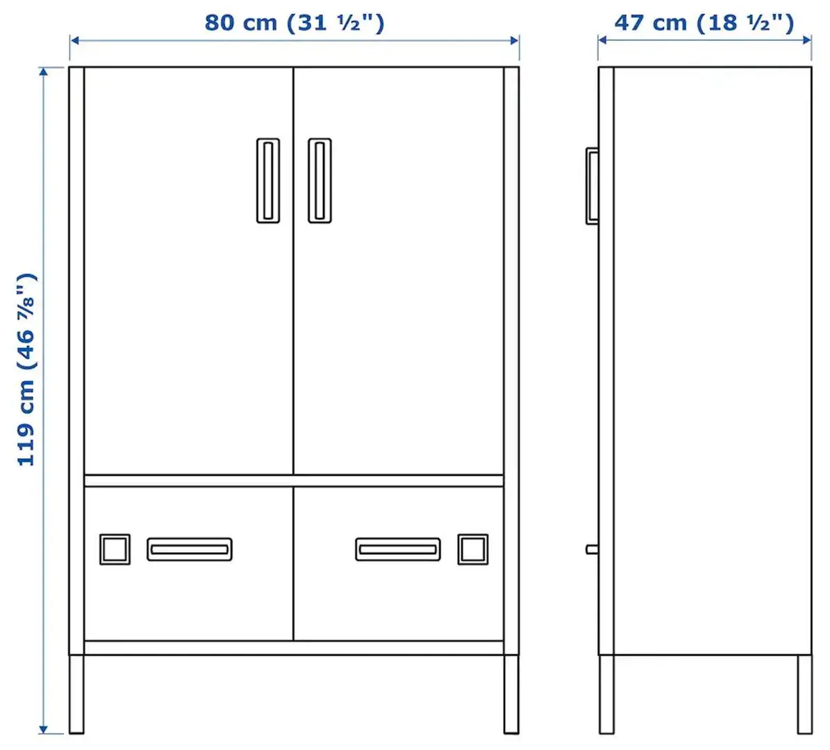 Tumba Ikea Idasen cu usi/sertare (Verde)