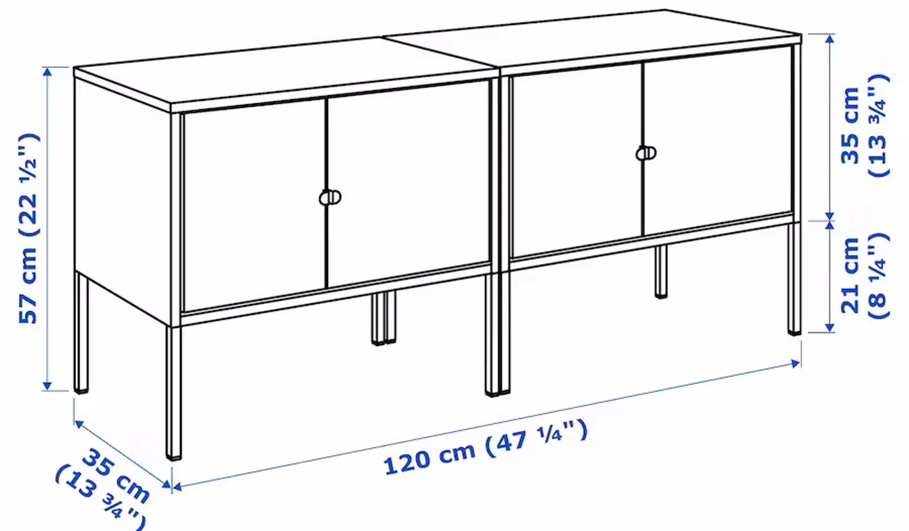Tumba Ikea Lixhult 120x35x57 (Gri)