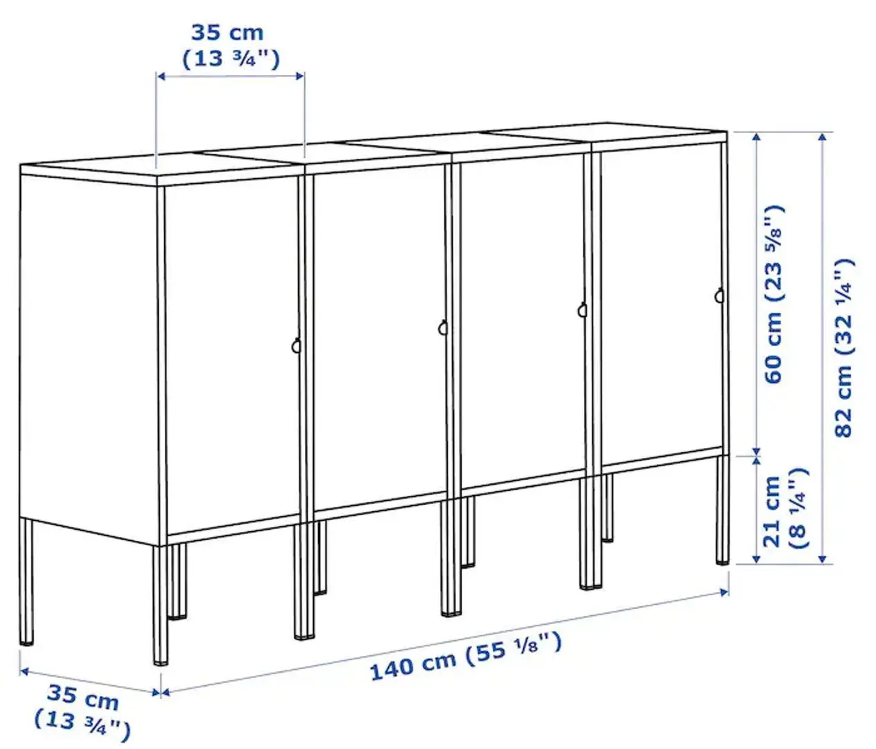 Tumba Ikea Lixhult 140x35x82 (Antracit)