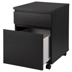 Tumba Ikea Malm cu rotile 42x59 (Negru-maro) Thumb