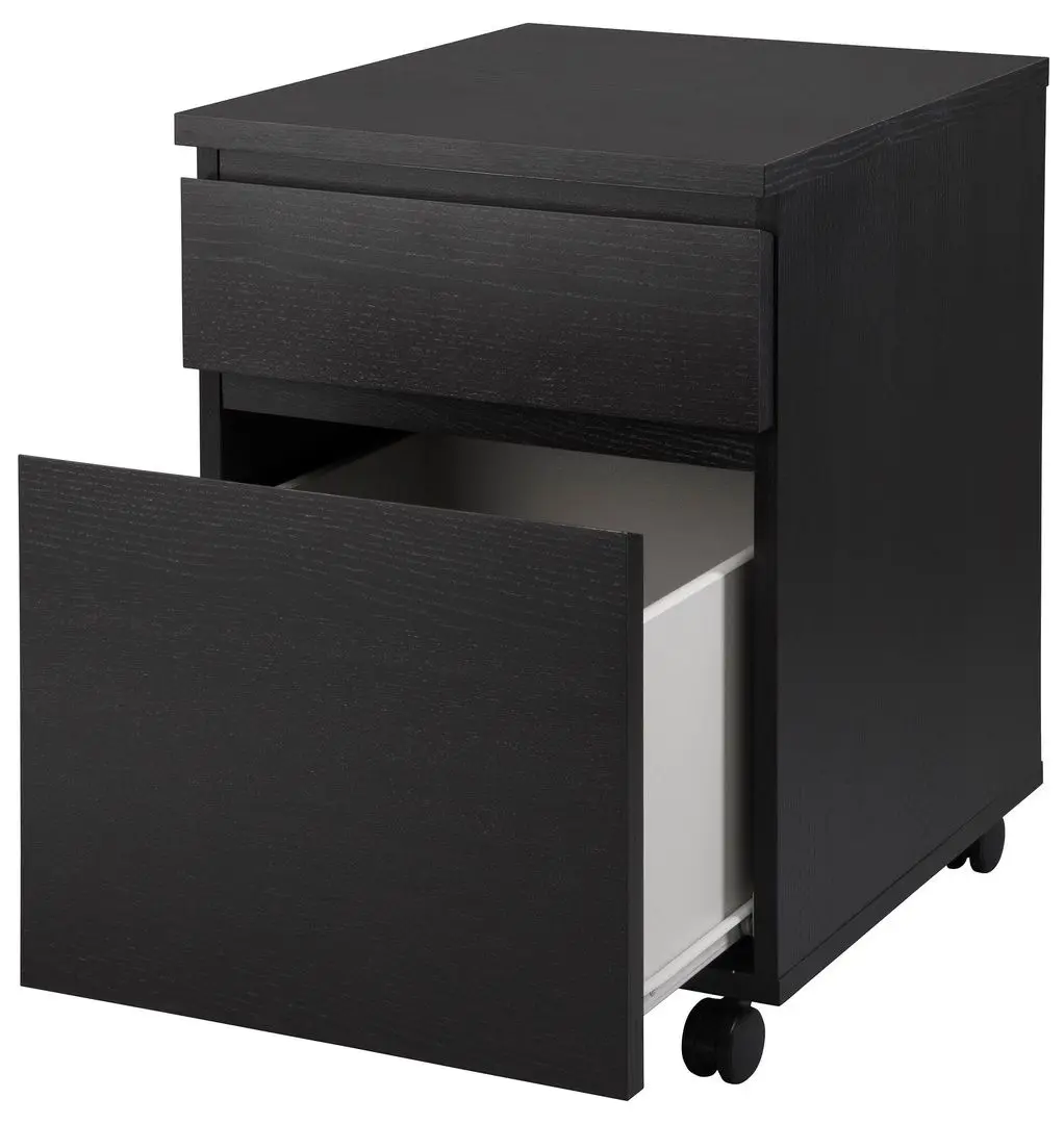 Tumba Ikea Malm cu rotile 42x59 (Negru-maro)