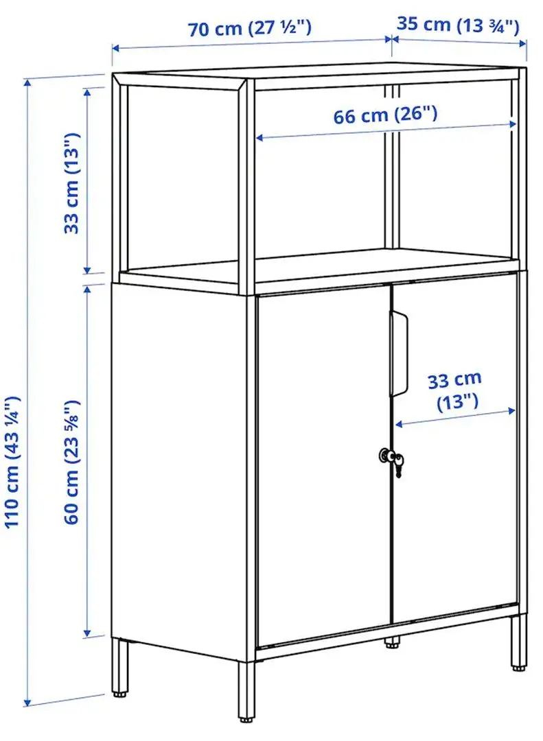 Tumba Ikea Trotten cu usi 70x110 (Antracit)