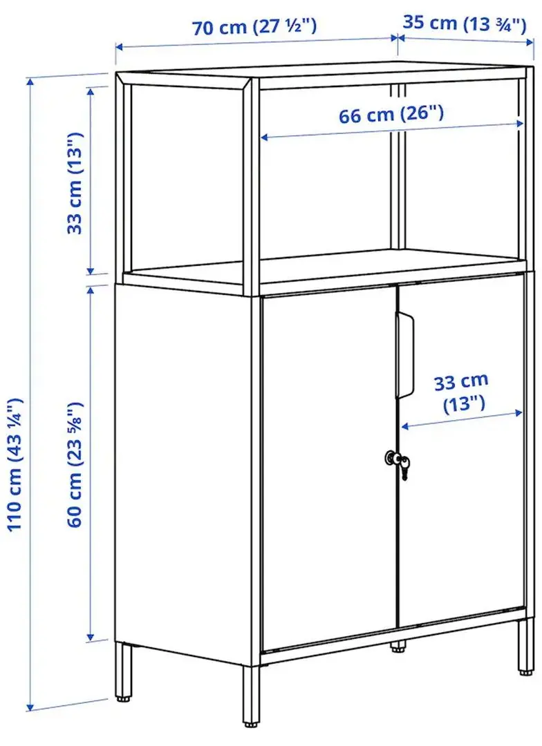 Tumba Ikea Trotten cu usi 70x110 (Alb)