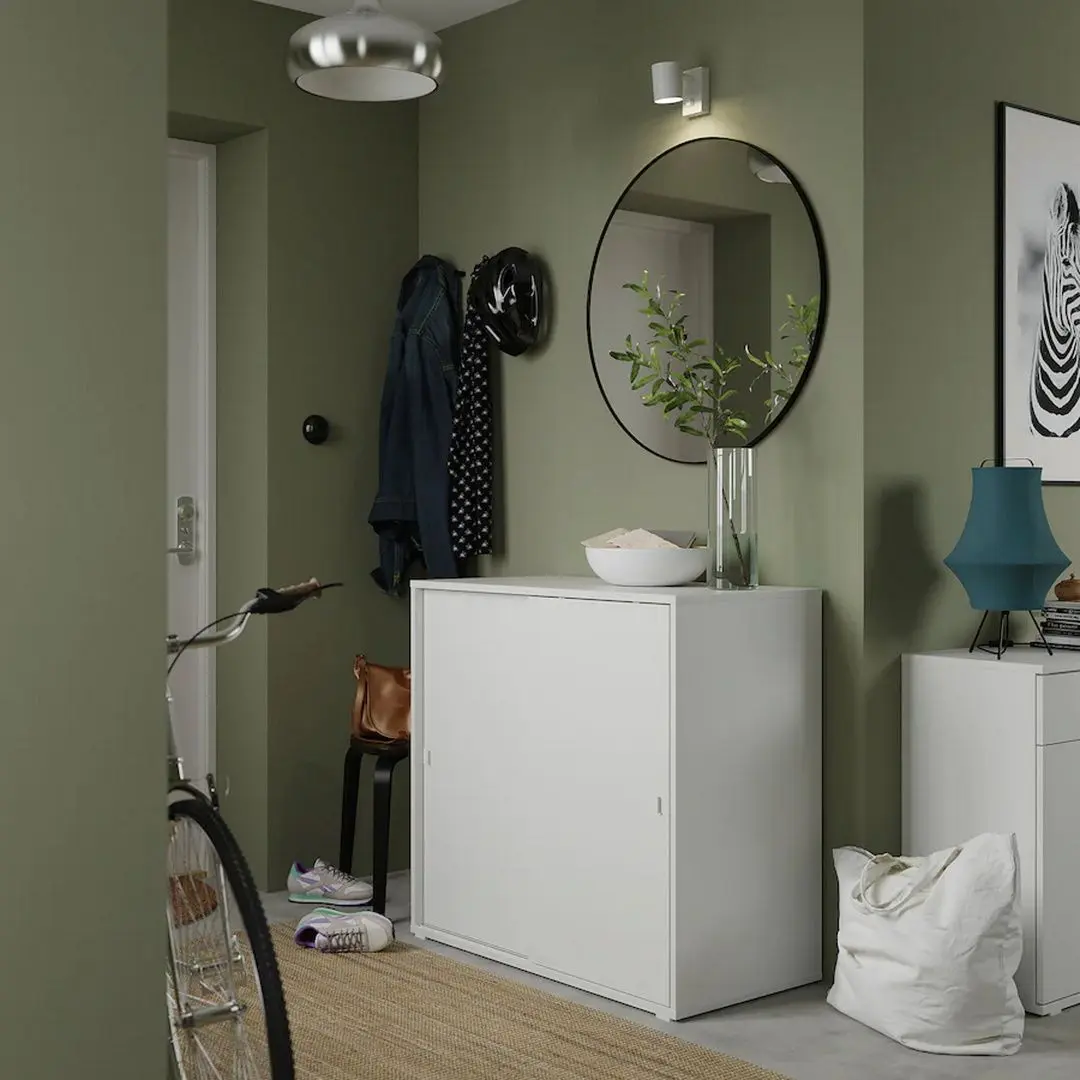 Тумба Ikea Vihals с раздвижными дверцами 95x47x90 (Белый)