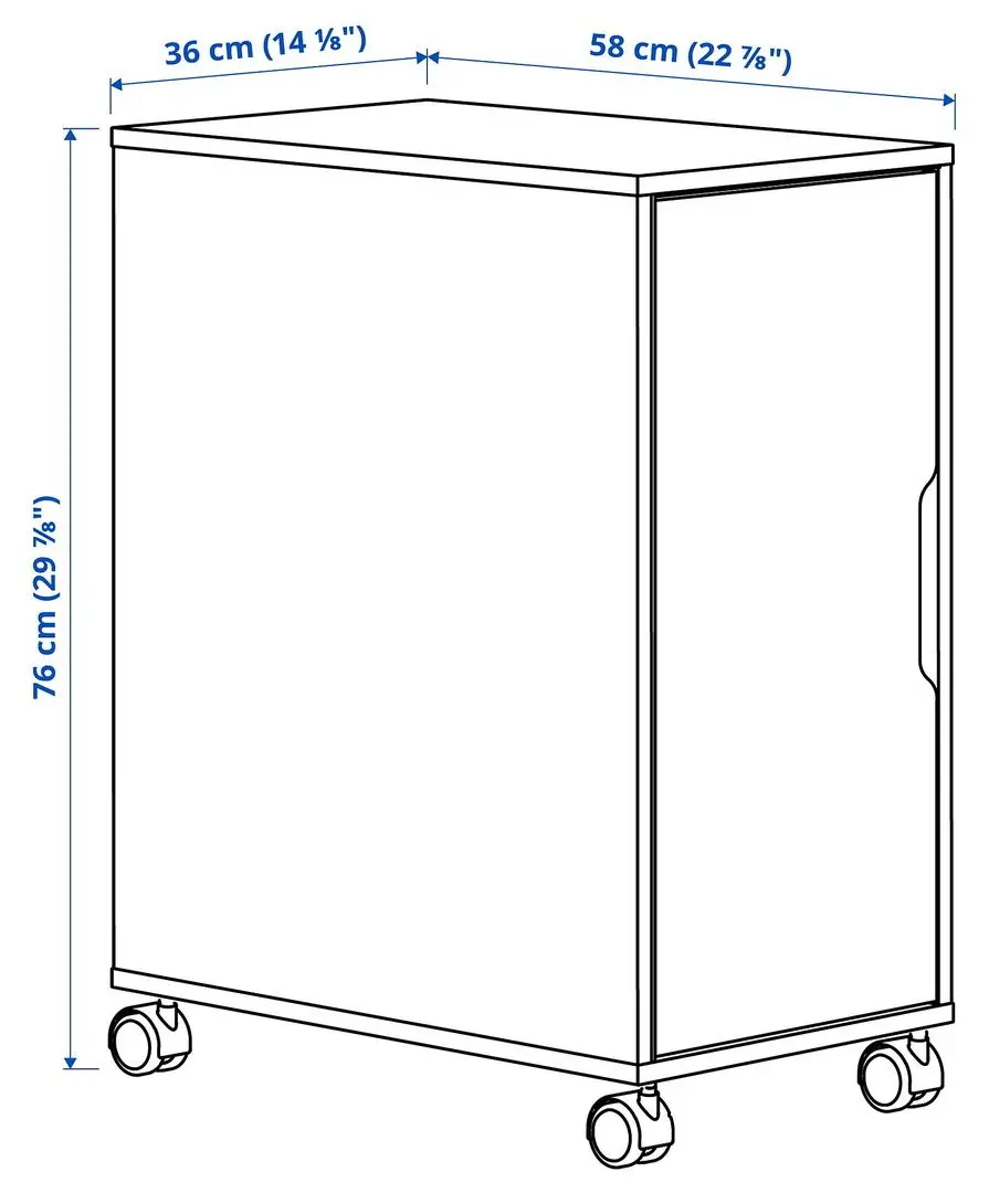 Tumba pe role Ikea Alex 36x76 (Alb/Negru)