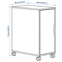 Tumba pe role Ikea Alex 36x76 (Aspect Stejar Antichizat/Negru) Thumb